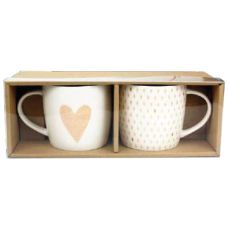 COFFRET 2 MAXI MUGS 460ML EN PORCELAINE " INSTANT POUDRE " ARD'TIME FDM2MAXMUG/2