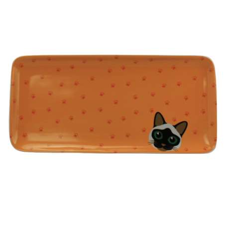 LOT DE 6 PLATS RECTANGULIARES " FISH AND CATS " ARD'TIME FCPLARECT