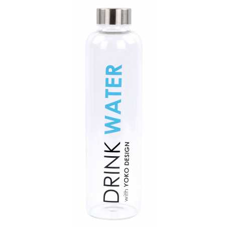 BOUTEILLE 750ML EN VERRE "DRINK WATER" YOKO DESIGN 1692/8154