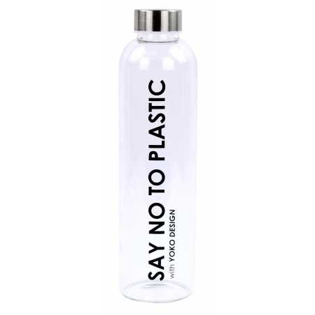 BOUTEILLE 750ML EN VERRE "SAY NO TO PLASTIC" YOKO DESIGN 1693/8155