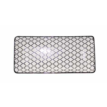 LOT DE 12 PLATS RECTANGULAIRES 24CM EN PORCELAINE "KIYOSE" ARD'TIME KIYOPLARECT