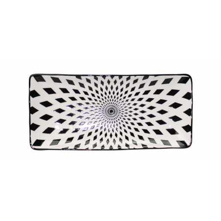 LOT DE 12 PLATS RECTANGULAIRES 24CM EN PORCELAINE "KIYOSE" ARD'TIME KIYOPLARECT